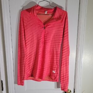 Under Armour Women's Pink Cold Gear 1/4 Zip Pullover Top SZ M